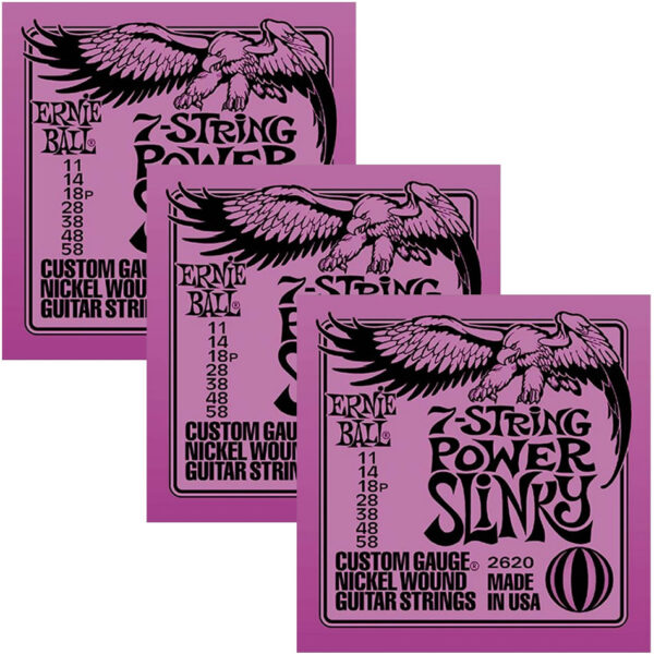 Ernie Ball Power Slinky 7-String Nickel .011-.058 (3-Pack)
