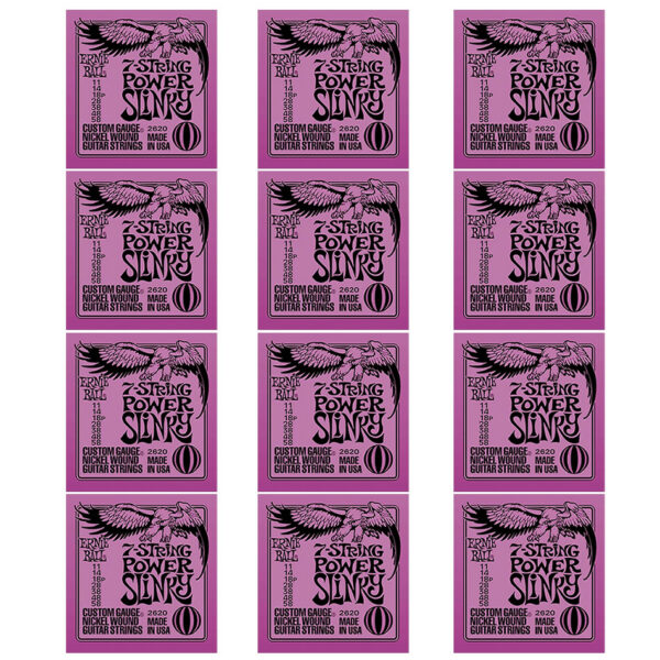 Ernie Ball Power Slinky Nickel 7-String Set (2620) 12-Pack