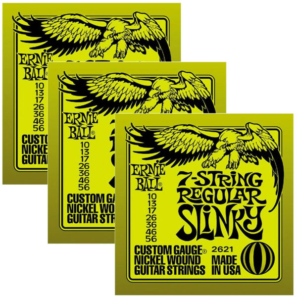 Ernie Ball 2621 Regular Slinky 7-String Set – 3 Pack