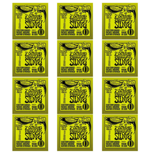 Ernie Ball Regular Slinky Nickel 7-String Set (2621) 12-Pack