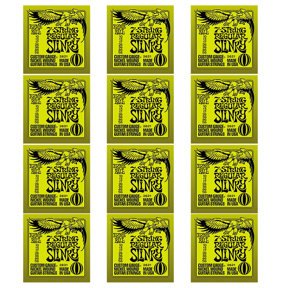 Ernie Ball Regular Slinky Nickel 7-String Set (2621) 12-Pack