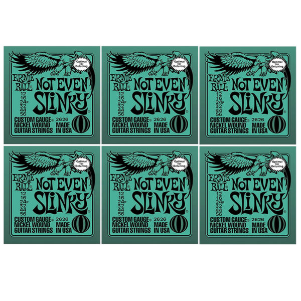 Ernie Ball Not Even Slinky Nickel Wound Electric Strings – 6 Pack