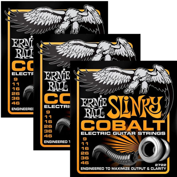 Ernie Ball Cobalt Hybrid Slinky Electric Strings – 3 Pack
