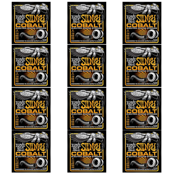 Ernie Ball Cobalt Hybrid Slinky Electric Strings (2722), 12-Pack