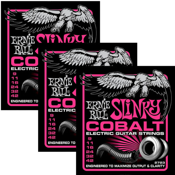 Ernie Ball Cobalt Super Slinky Electric Strings 2723 (3-Pack)