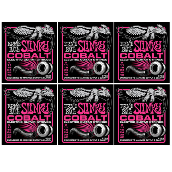 Ernie Ball Cobalt Super Slinky Electric Strings, 6-Pack