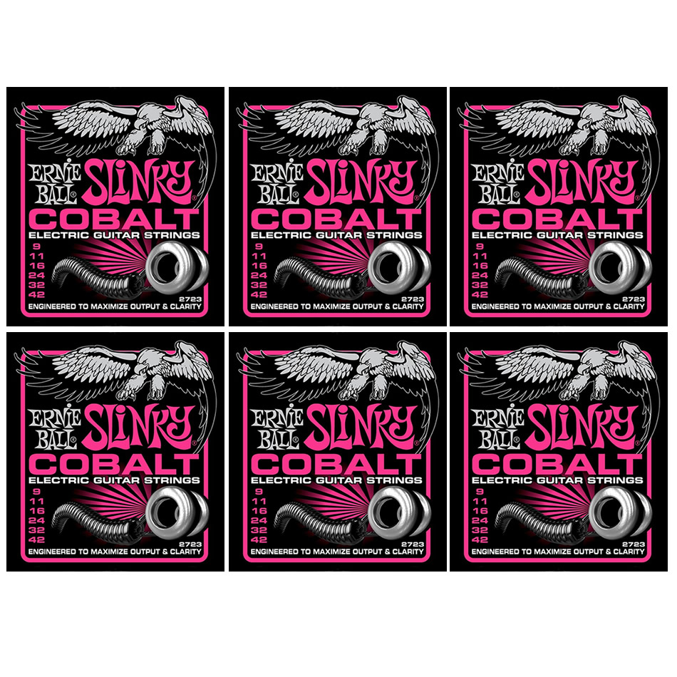 Ernie Ball Cobalt Super Slinky Electric Strings, 6-Pack