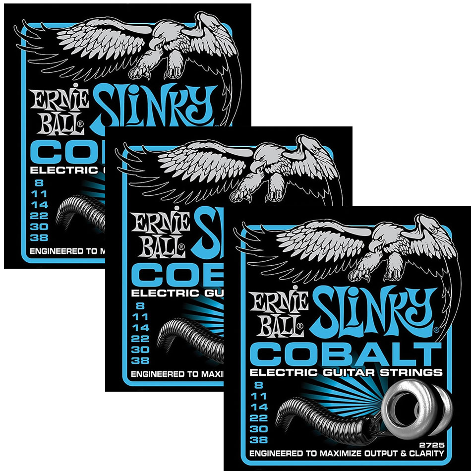 Ernie Ball Cobalt Extra Slinky Electric Strings 3-Pack (2725)