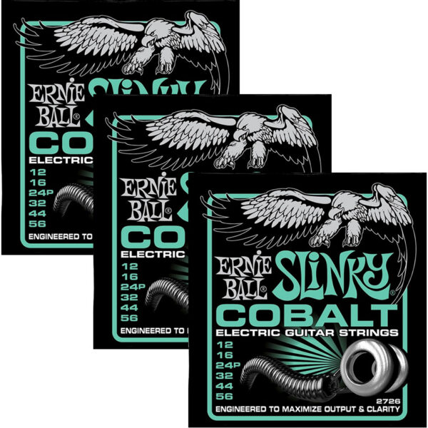 Ernie Ball Cobalt Not Even Slinky Electric Strings 3-Pack (2726)