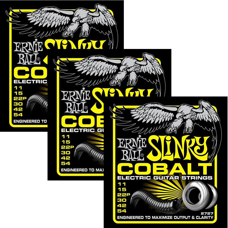 Ernie Ball Cobalt Beefy Slinky Electric Strings, 3-Pack